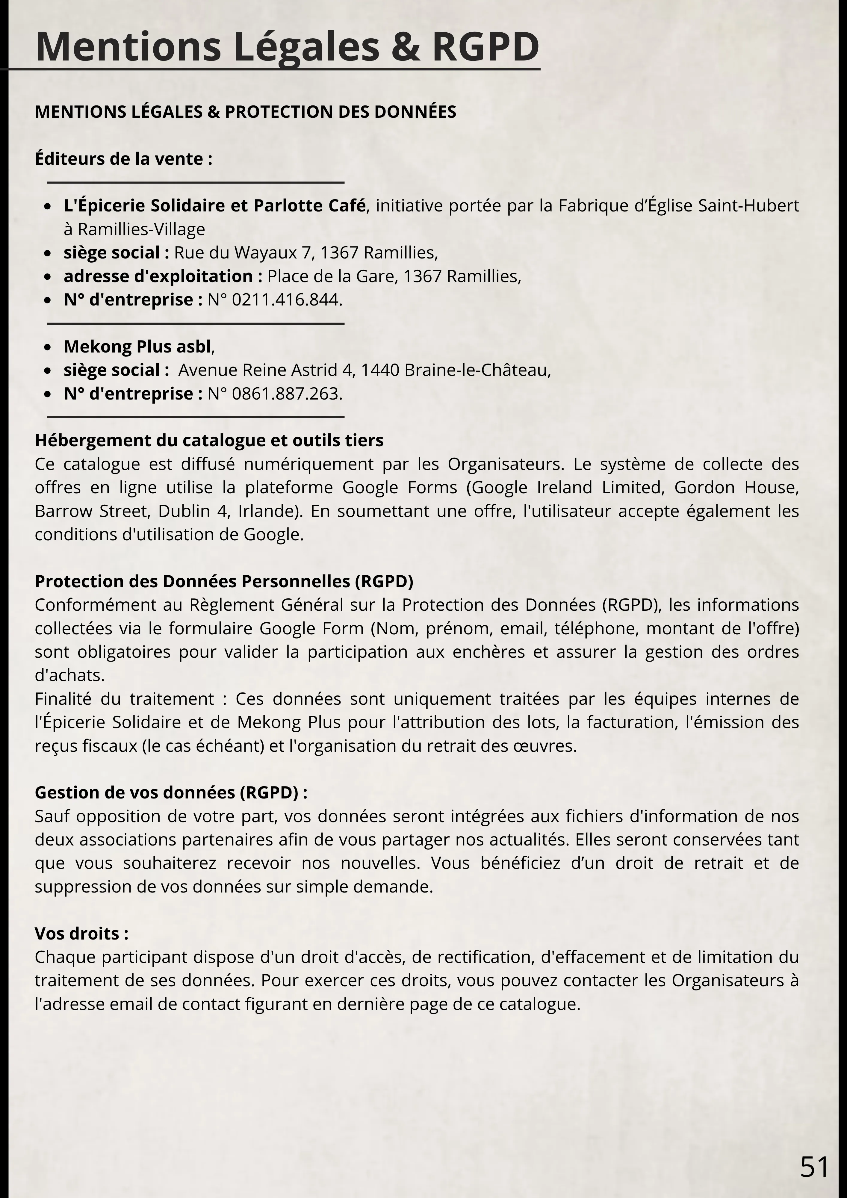 Conditions Générales de Vente G